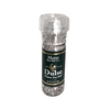 Dulse Seaweed and Maine Natural Sea Salt, shown in a 3.6 oz glass grinder. Use for cooking, seasoning, at the table. Dulse Seaweed is rich in Iodine and trace minerals. The salt grinder is refillable and recyclable.