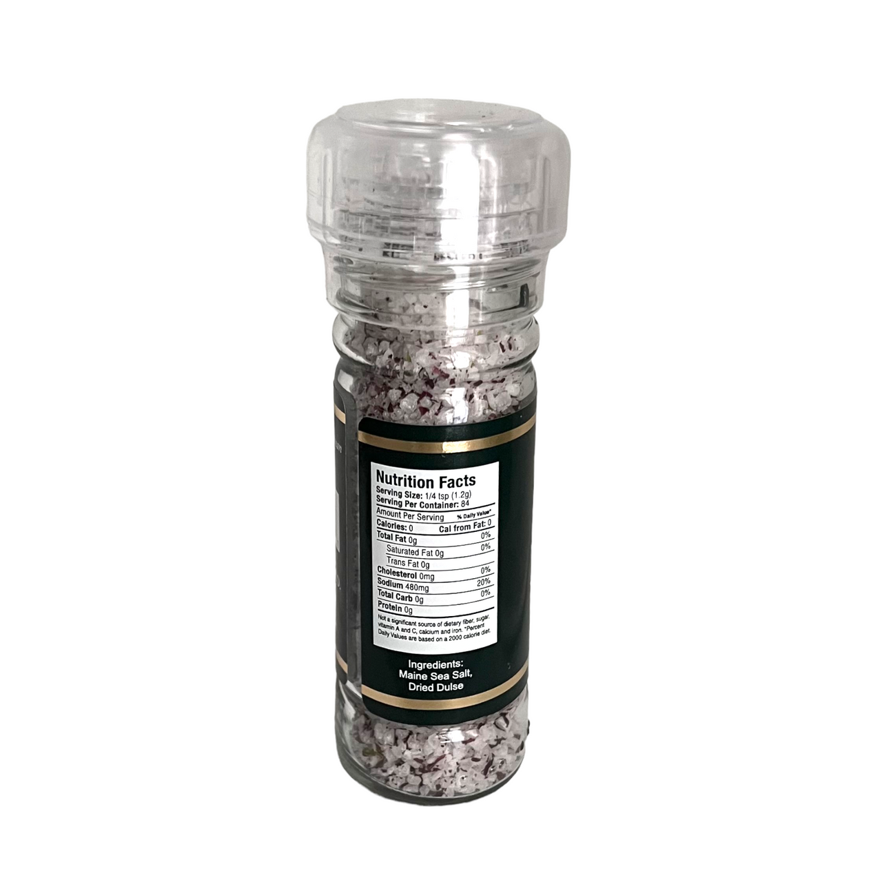 Dulse Seaweed Salt Blend, Hand-Harvested Off The Maine Coast. 3.6 oz Grinder.  .96 WT (3221) - Maine Sea Salt Company