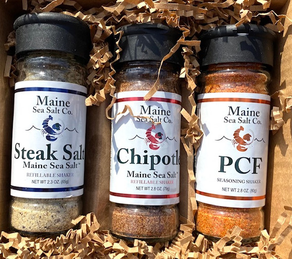 Maine Salt Shaker, Steak Salt, Chipotle, and PCF
