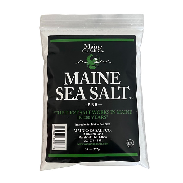 26 oz Natural Maine Sea Salt, re-closable Bag