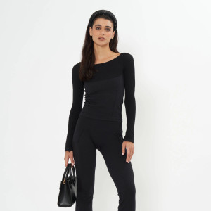 Katoa Glam Mode Long Sleeve Mesh Top Black Lava Katoa Glam Mode Long Sleeve Mesh Top Black Lava