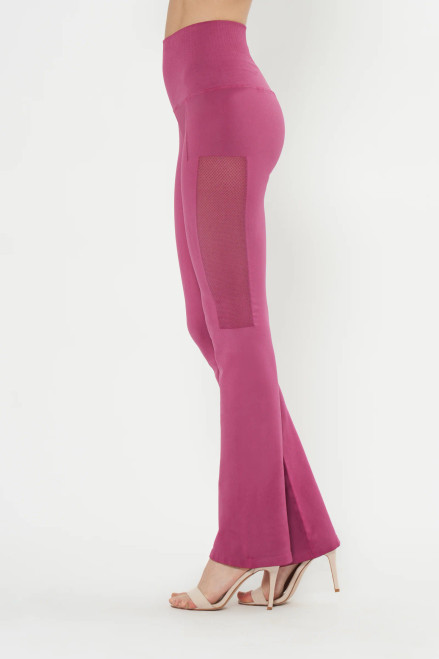 Katoa Glam Mode Seamless Mesh High Waist Flare Leggings Mulberry