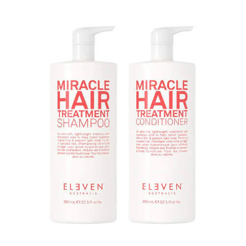 Eleven Australia Miracle Hair Treatment Shampoo & Conditioner 960ml Duo