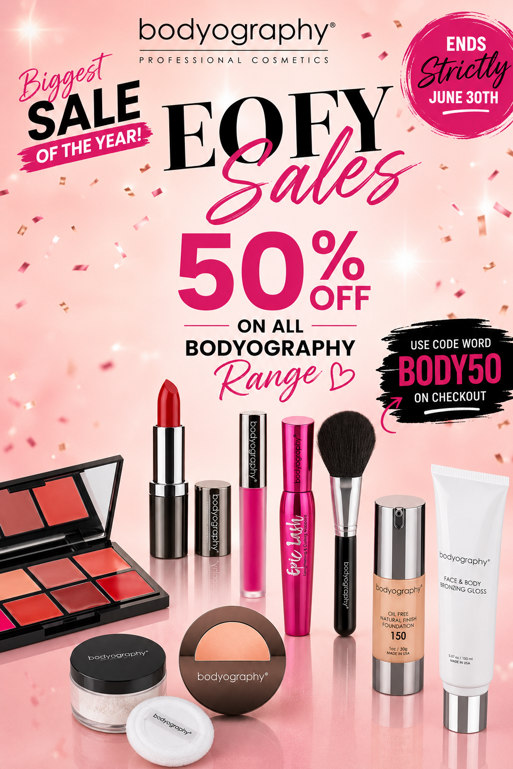 Bodyography is a professional, high-performance makeup brand celebrated for its long-lasting, skin-friendly formulas that deliver flawless results.