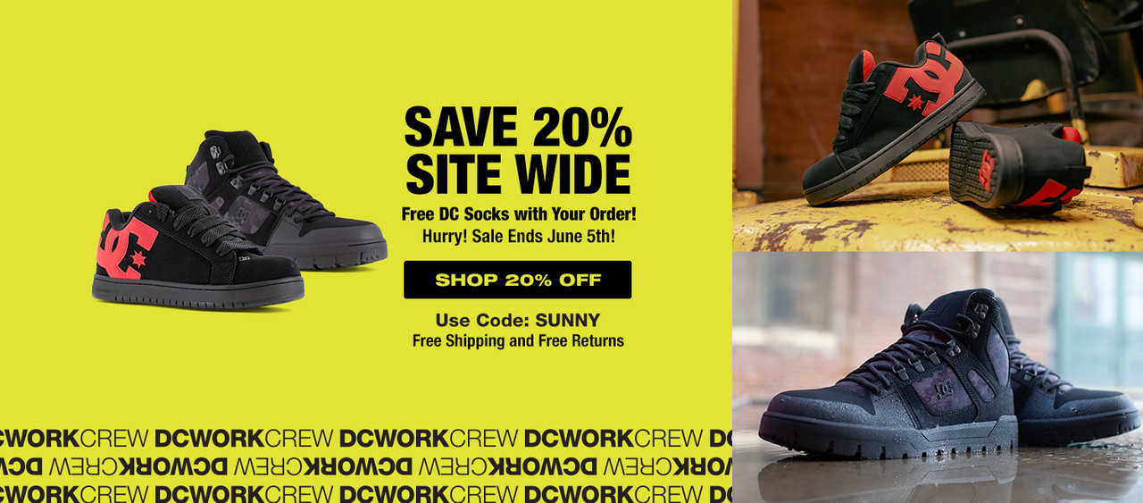 Save 20% site wide. Free DC socks with your order! Hury! Sale ends June 5th! Shop 20% Off. Use code: SUNNY. Free shipping and free returns.