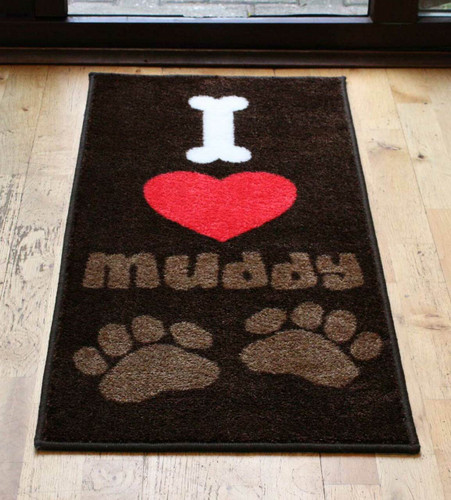 Pet Rebellion Dog Door Mat - I Love Muddy Paws