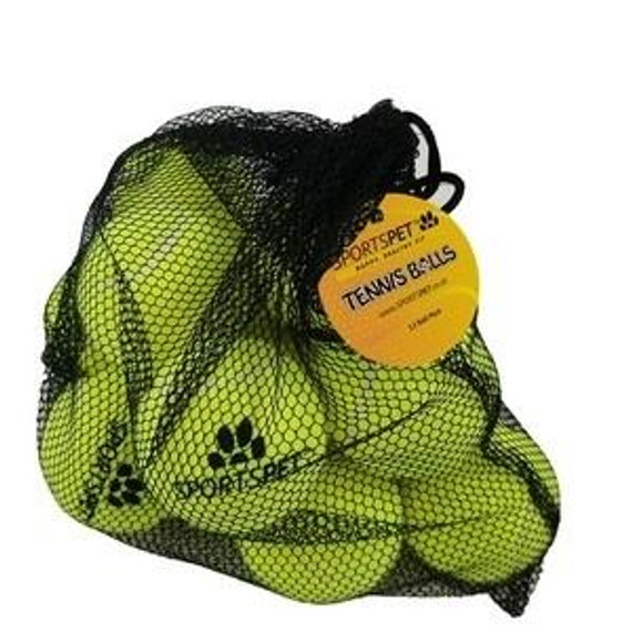 Sportspet Tennis Ball Medium 12 Pack Yellow