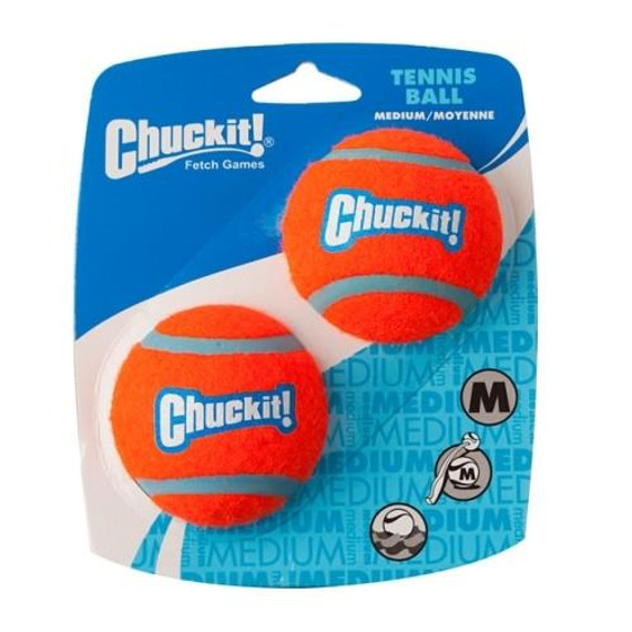 Chuckit Tennis Ball 2 Pack Medium 6.5cm