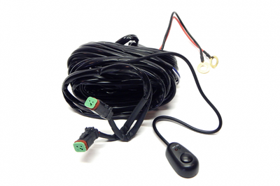Southern Truck LED light bar wiring harness with illuminated push button switch and dual DT connectors