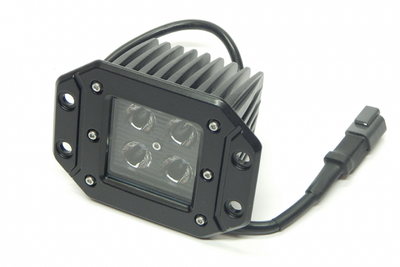 Southern Truck 3 inch flush mount LED cube light in black, 90 degree flood beam