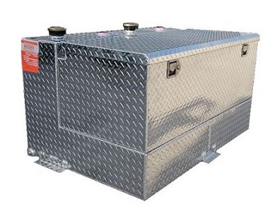 95 Gallon Silver L-Shape Split Dual-Fuel Tank + Toolbox Combo