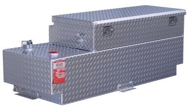 58 Gallon Silver Auxiliary Diesel Tank + Toolbox Combo