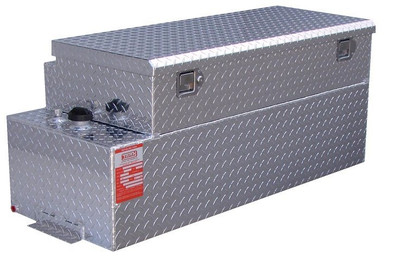 30 Gallon Silver Auxiliary Gas Tank + Toolbox Combo