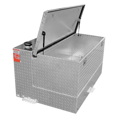 47 Gallon Silver L-Shape Transfer Tank + Toolbox Combo