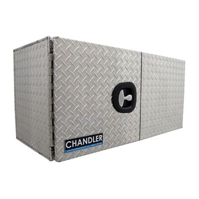 18W X 18H X 36D X Chandler Underbody Truck Toolbox Tread Plate Aluminum Barn Door With T-Handle Latch