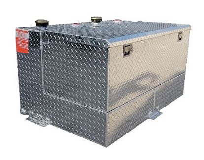 95 Gallon Silver L-Shape Split Dual-Fuel Tank + Toolbox Combo