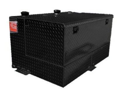 95 Gallon Black L-Shape Split Dual-Fuel Tank + Toolbox Combo