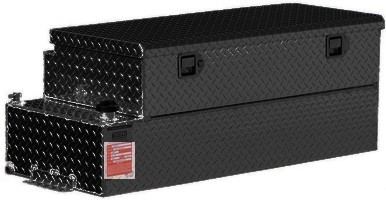 62 Gallon Black Auxiliary Diesel Tank + Toolbox Combo