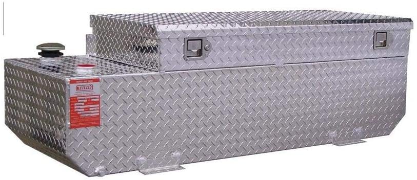 62 Gallon Silver Auxiliary Gas Tank + Toolbox Combo