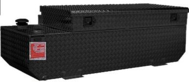 62 Gallon Black Auxiliary Gas Tank + Toolbox Combo