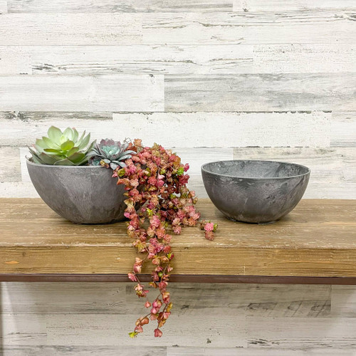 Plastic Pltr. Indoor BOWL NAPA GREY 12" 