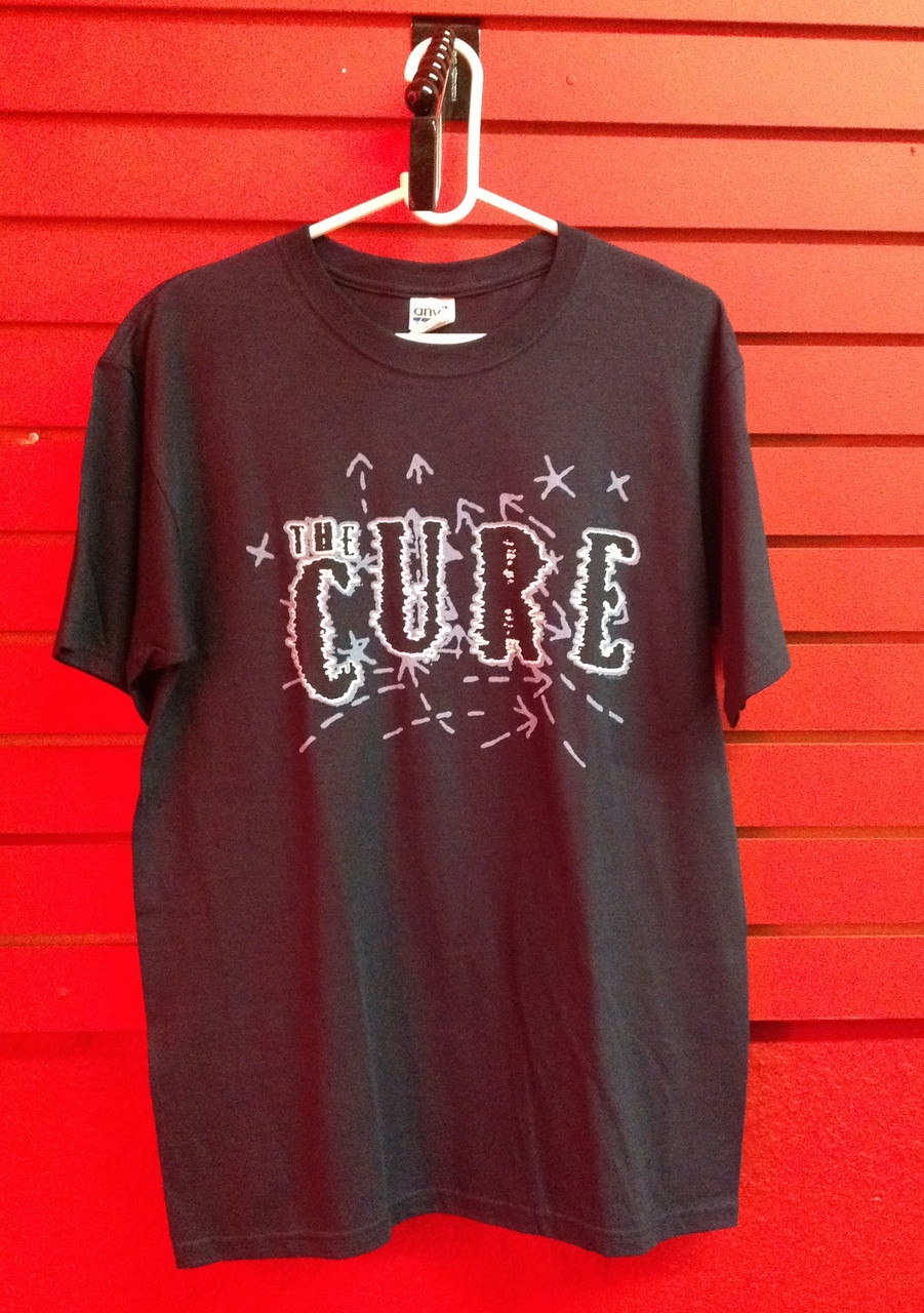 The Cure Logo on Dark Blue T Shirt