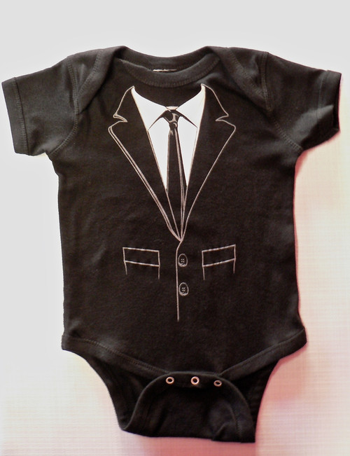 baby onesie suit and tie
