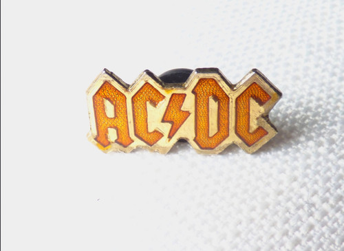 Vintage 1980s AC/DC Enamel Pin / Button / Badge