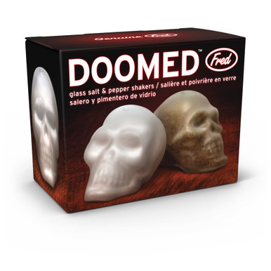 Doomed Glass Skull Salt and Pepper Shakers
