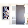 White irises painting in a hallway scene