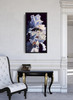 White irises painting in a living room scene