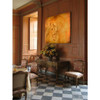 Dressage horse painting in a dining room scene