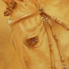 Dressage horse painting close-up of the eye