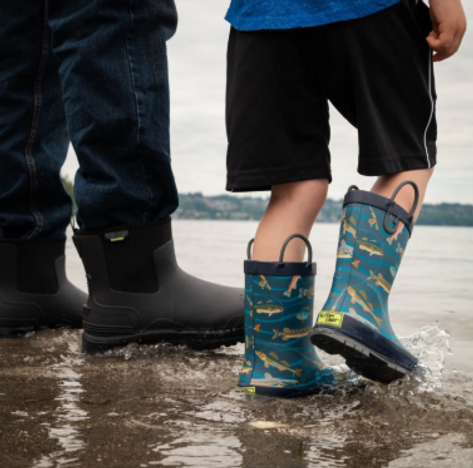 Navy Gone Fish'n Rain Boot