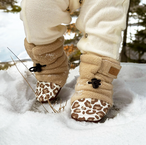 Stay-Put Cozy Booties - Leopard