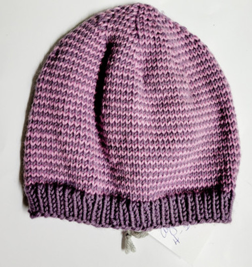 Handknit Wool Hat 12M Pink