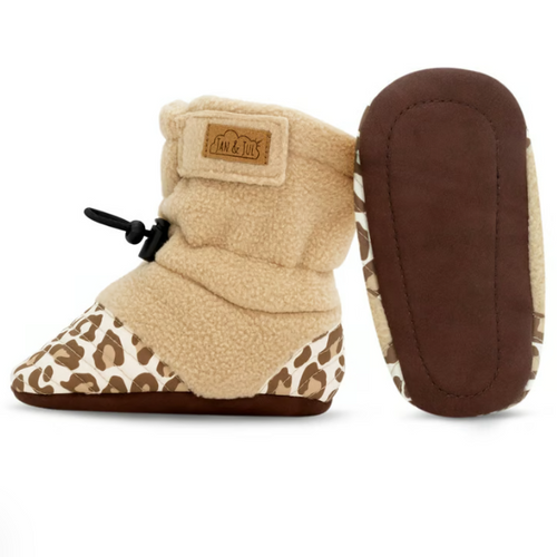 Stay-Put Cozy Booties - Leopard