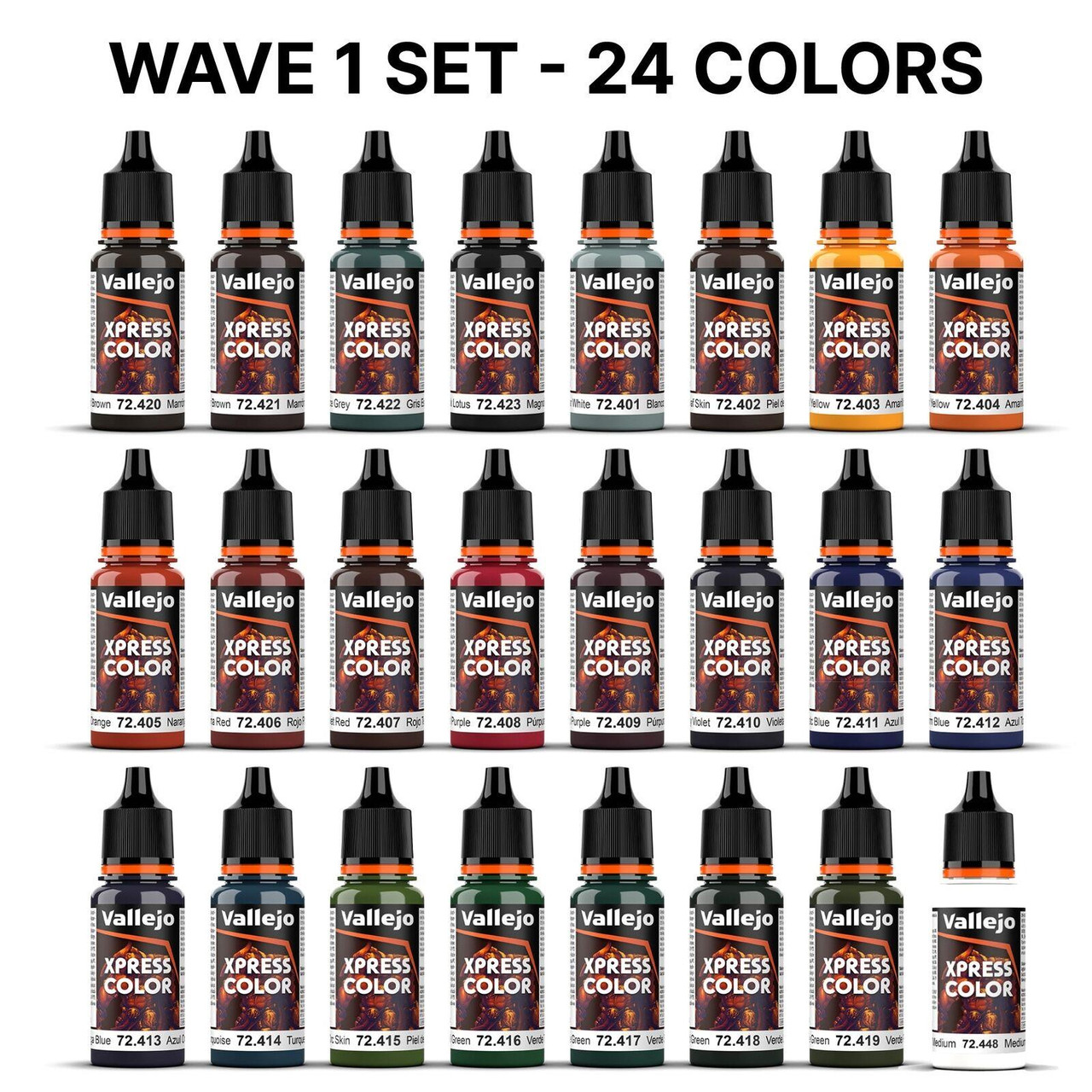 AV Vallejo Xpress Color Paint 18ml - Wave 1 FULL SET (24 Colours