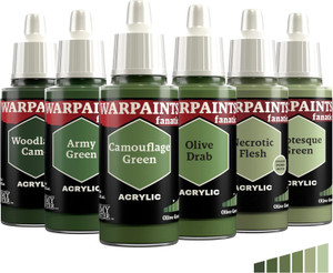 The Army Painter - Flexible Triad Olive Greens - 6 x Warpaint Fanatic 18ml The Army Painter - Flexible Triad Olive Greens - 6 x Warpaint Fanatic 18ml