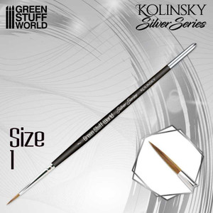 Green Stuff World - 2354 - SILVER SERIES Kolinsky Brush - Size 1 Green Stuff World - 2354 - SILVER SERIES Kolinsky Brush - Size 1