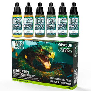 Green Stuff World - 12535 - Opaque Paint Set - Green Colours Green Stuff World - 12535 - Opaque Paint Set - Green Colours