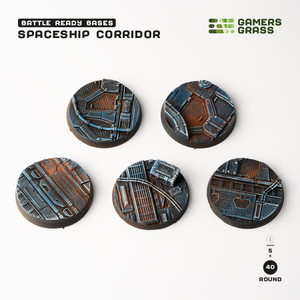 Gamers Grass Spaceship Corridor Bases, Battle Ready - Round 40mm (x5) Gamers Grass Spaceship Corridor Bases, Battle Ready - Round 40mm (x5)