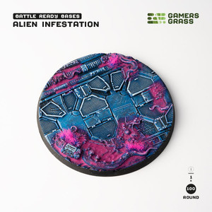 Gamers Grass Alien Infestation Bases, Battle Ready - Round 100mm (x1)