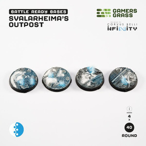 Gamers Grass Svalarheimas Outpost Bases, Battle Ready - Round 40mm (4x)