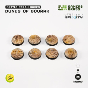 Gamers Grass Dunes of Bourak Bases, Battle Ready - Round 25mm (8x) Gamers Grass Dunes of Bourak Bases, Battle Ready - Round 25mm (8x)