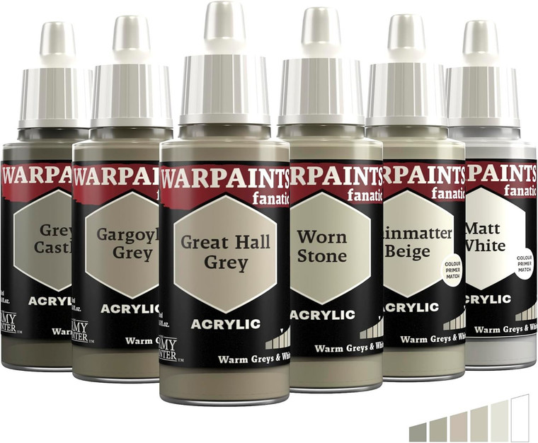 The Army Painter - Flexible Triad Warm Greys & White - 6 x Warpaint Fanatic 18ml