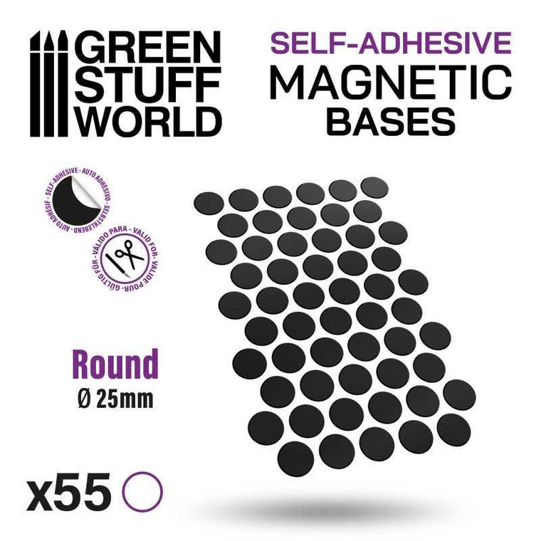 Green Stuff World Round Magnetic Sheet Self-Adhesive - 25mm