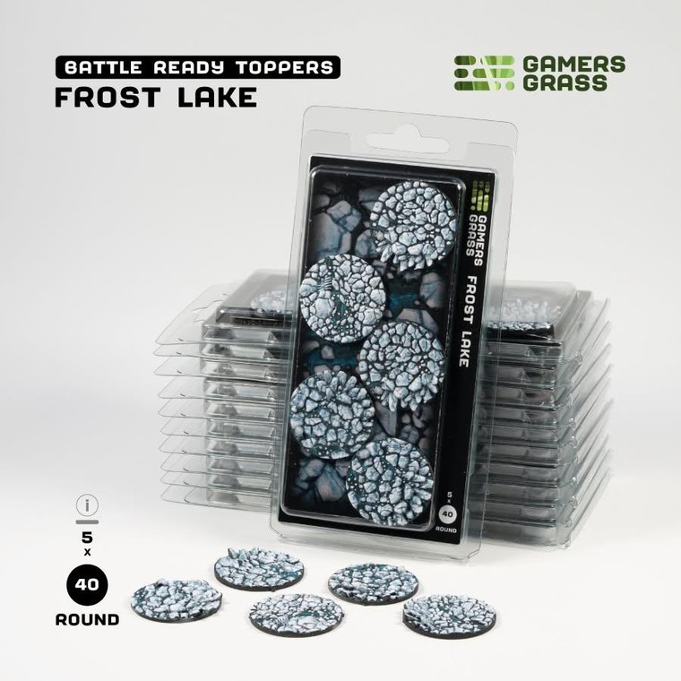Gamers Grass Battle Ready Toppers Frost Lake - Round 40mm (x5) Model Basing