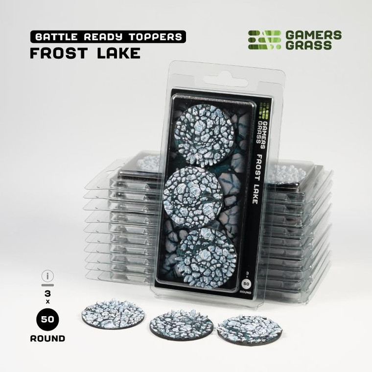 Gamers Grass Battle Ready Toppers Frost Lake - Round 50mm (x3) Model Basing