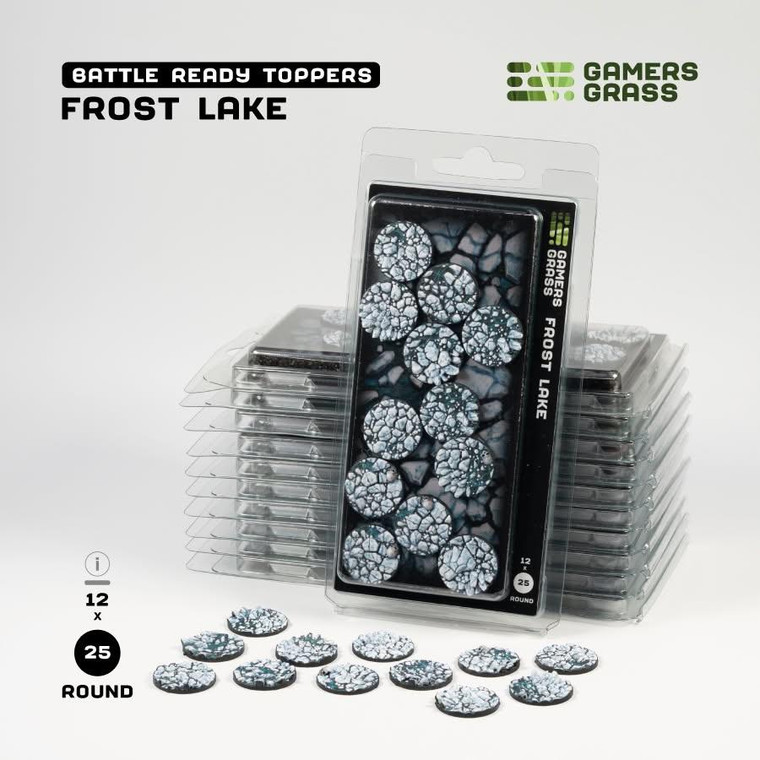 Gamers Grass Battle Ready Toppers Frost Lake - Round 25mm (x12) Model Basing